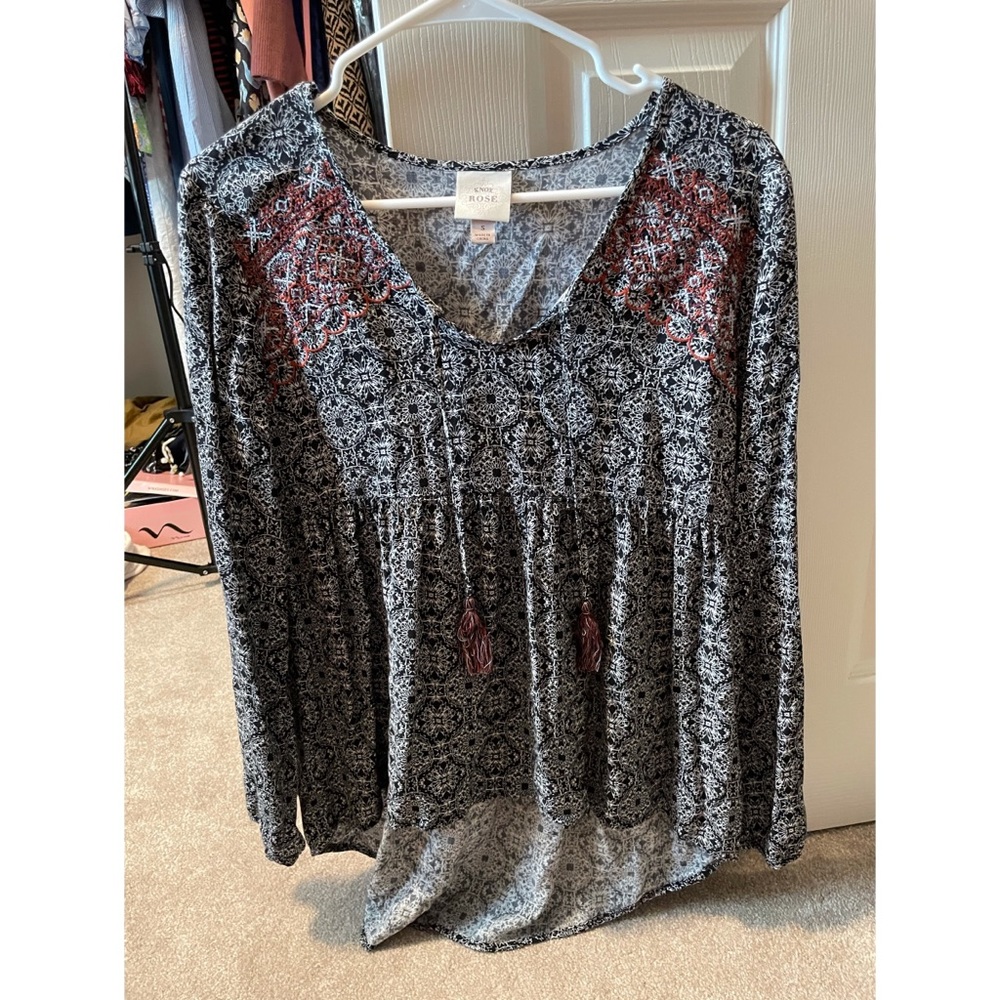 Knox Rose Black Peplum Blouse